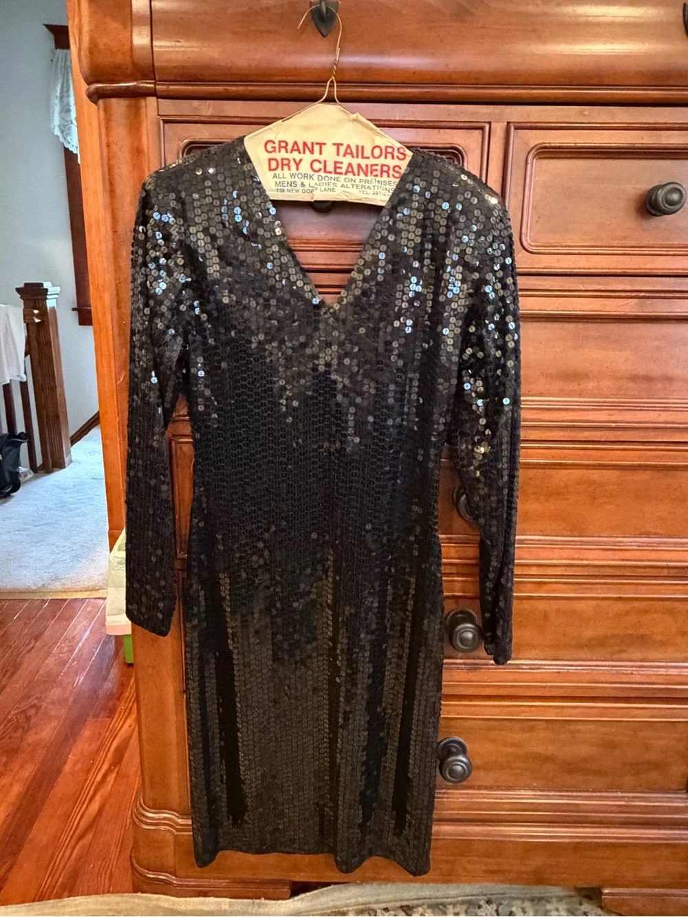 Vintage SHOMAX Originals Black Sequin Cocktail Party Dress Size M - Picture 1 of 5
